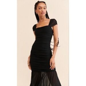 Elliatt Capra Mesh Maxi Dress in Black Sz Small